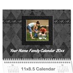 Black Elegance Custom Photo Calendar - Wall Calendar 11  x 8.5  (12-Months)