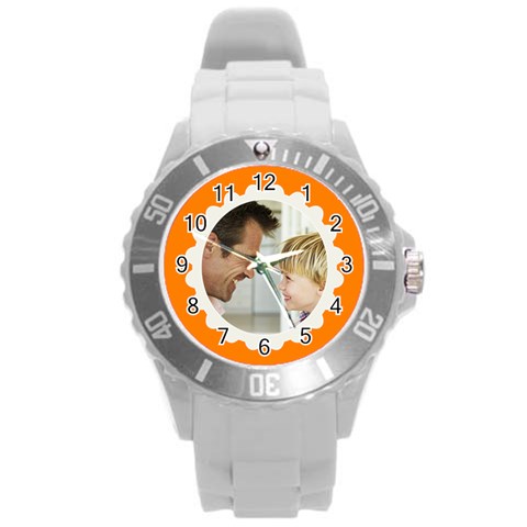 Orange/white Photo Frame Watch By Angela Front