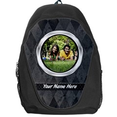 Black/gray Silver Frame Photo Personalized Backpack Rucksack