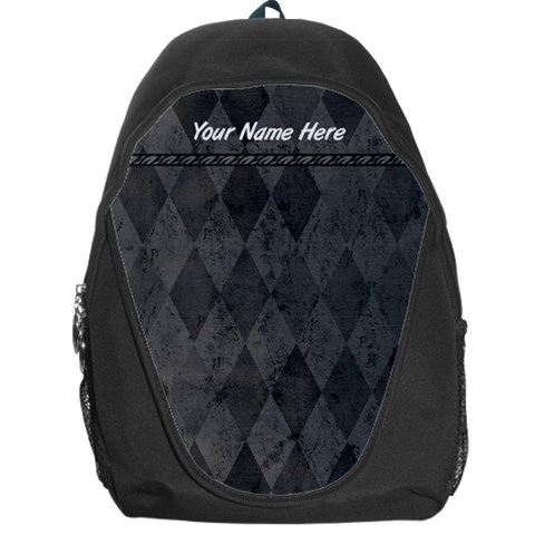 Black/gray Personalized Name Backpack Rucksack By Angela Front