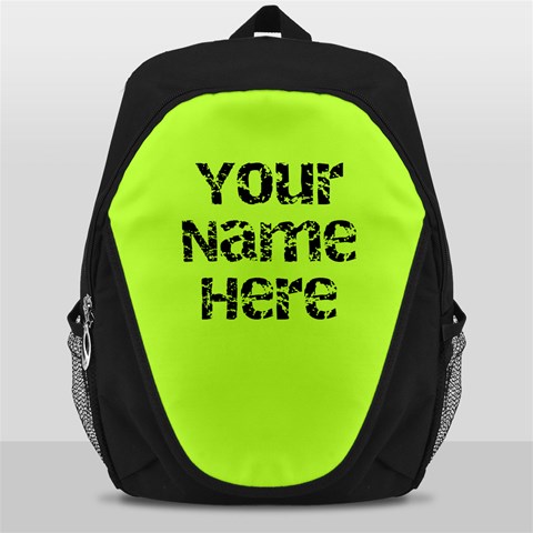 Chartreuse Green Personalized Name Backpack Rucksack By Angela Front