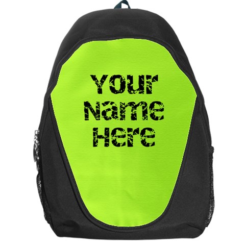 Chartreuse Green Personalized Name Backpack Rucksack By Angela Front