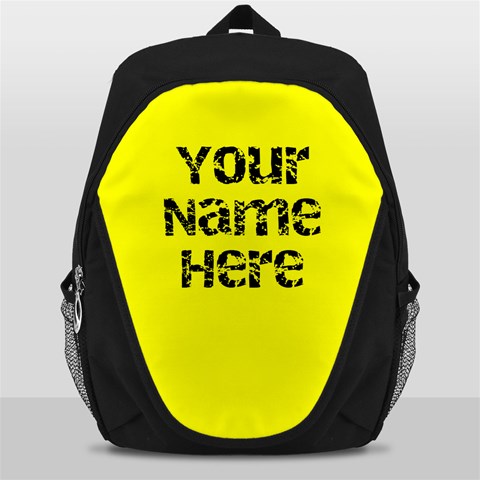Bright Yellow Personalized Name Backpack Rucksack By Angela Front
