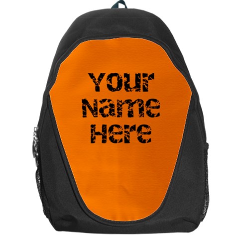 Bright Orange Personalized Name Backpack Rucksack By Angela Front