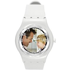 Silver Photo Frame Watch - Round Plastic Sport Watch (M)