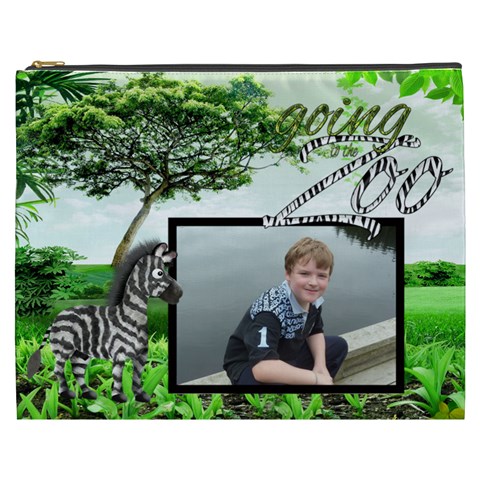 Going To The Zoo  Xxxl Cosmetic Bag By Catvinnat Front