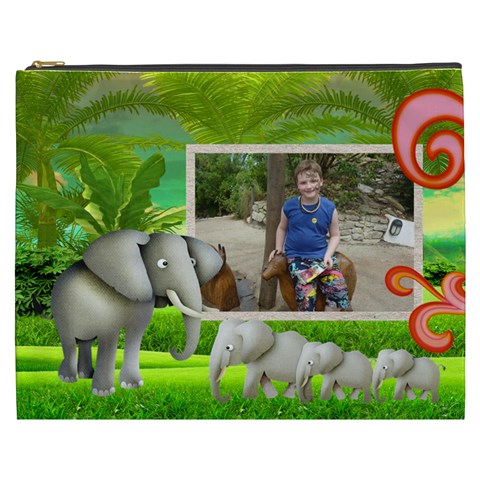 Elephants  Xxxl Cosmetic Bag By Catvinnat Front