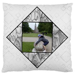 Black and White Large Cushion Case - Large Cushion Case (One Side)