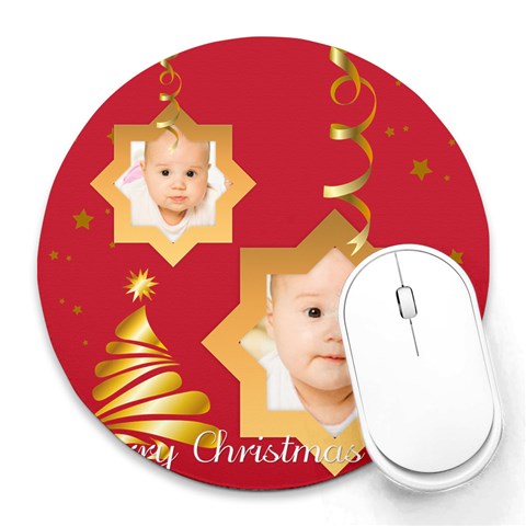 Xmas By Wood Johnson 8 x8  Round Mousepad - 1