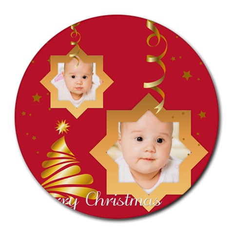 Xmas By Wood Johnson 8 x8  Round Mousepad - 1