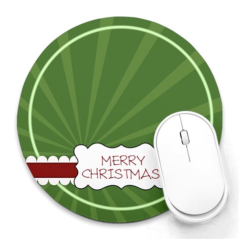 Xmas By Wood Johnson 8 x8  Round Mousepad - 11
