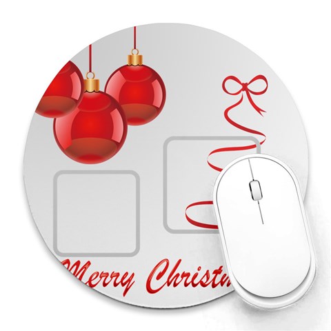 Xmas By Wood Johnson 8 x8  Round Mousepad - 16
