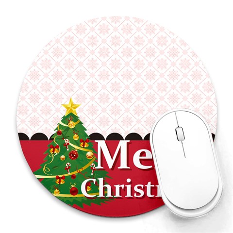 Xmas By Wood Johnson 8 x8  Round Mousepad - 20