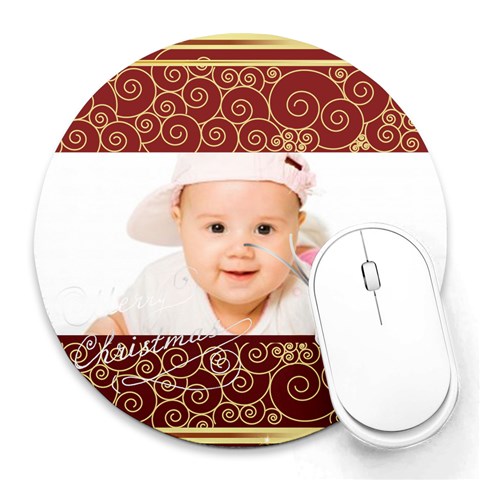 Xmas By Wood Johnson 8 x8  Round Mousepad - 5