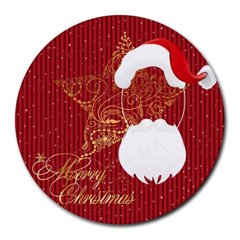 Xmas By Wood Johnson 8 x8  Round Mousepad - 8