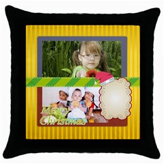 xmas - Throw Pillow Case (Black)