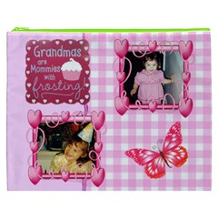 Pink Gingham Grandma Cosmetic Bag (XXXL) 2 sides