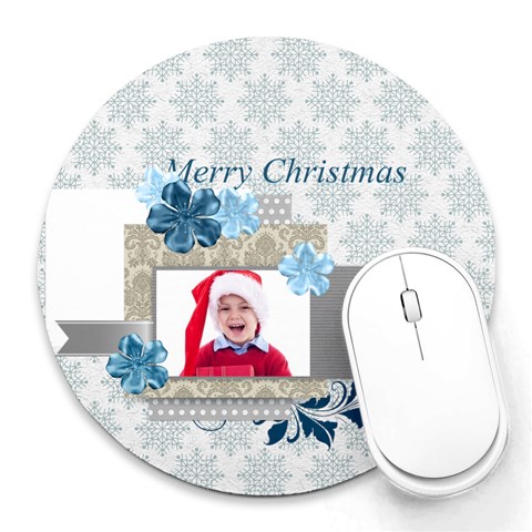 Xmas By Jacob 8 x8  Round Mousepad - 1
