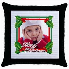 xmas - Throw Pillow Case (Black)