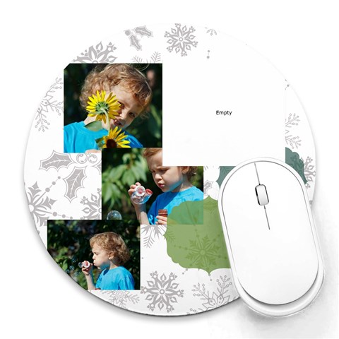 Xmas By M Jan 8 x8  Round Mousepad - 2