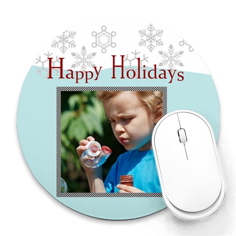 Xmas By M Jan 8 x8  Round Mousepad - 6