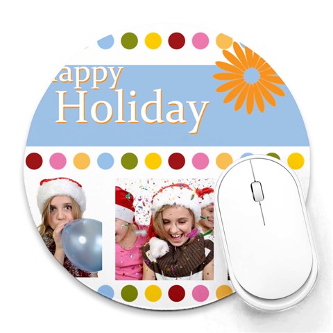 Xmas By M Jan 8 x8  Round Mousepad - 7