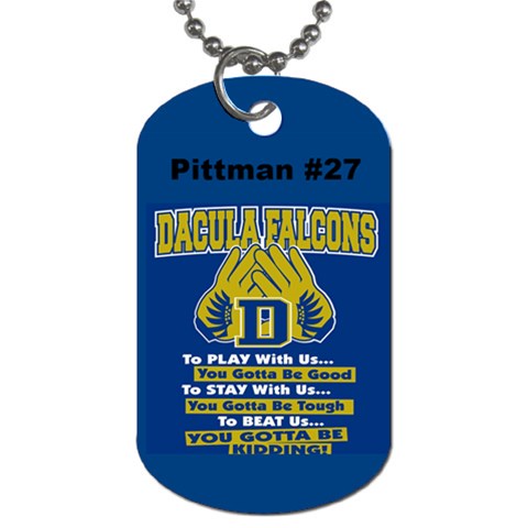 Football Dog Tag By Bethany Front