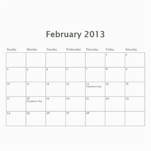 2013 Basic Black & White Calendar By Mim Apr 2013