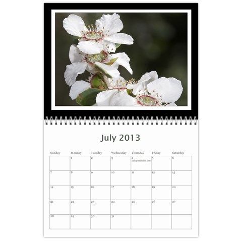 2013 Basic Black & White Calendar By Mim Jul 2013