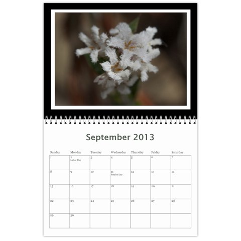 2013 Basic Black & White Calendar By Mim Sep 2013