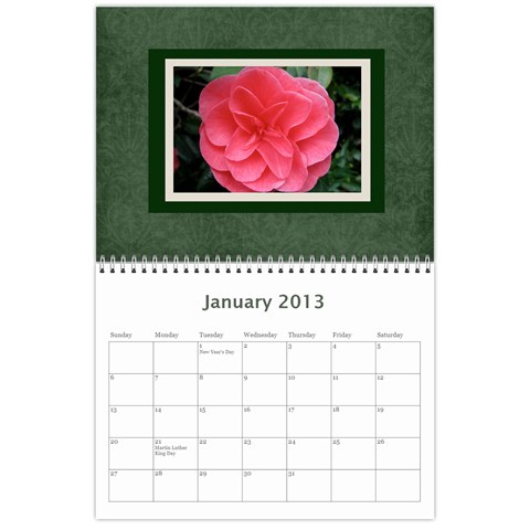 Damask Calendar For 2013 By Mim Jan 2013