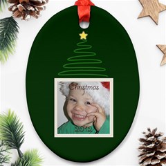 Green Christmas Oval Ornament - Ornament (Oval)