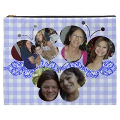 Blue Gingham Butterfly Cosmetic Bag (XXX) 2 sides - Cosmetic Bag (XXXL) Blue Gingham Butterfly Cosmetic Bag (XXX) 2 sides - Cosmetic Bag (XXXL)