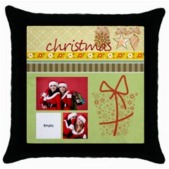 xmas - Throw Pillow Case (Black)