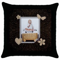 Pretty Brown Throw Pillow Case - Throw Pillow Case (Black)