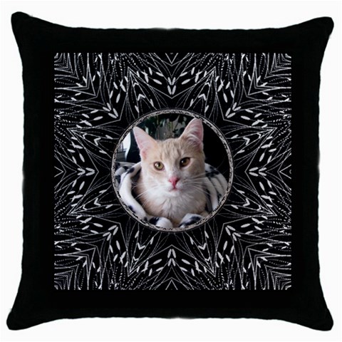 Bold Black Throw Pillow Case By Lil Front