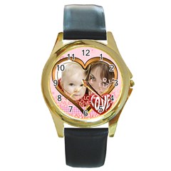 love - Round Gold Metal Watch