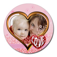 love - Collage Round Mousepad