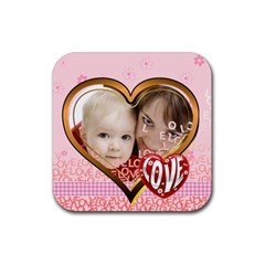 love - Rubber Square Coaster (4 pack)