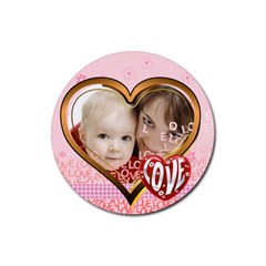 love - Rubber Round Coaster (4 pack)