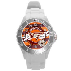 Large Sports Watch_Go Hokies - Round Plastic Sport Watch (L)