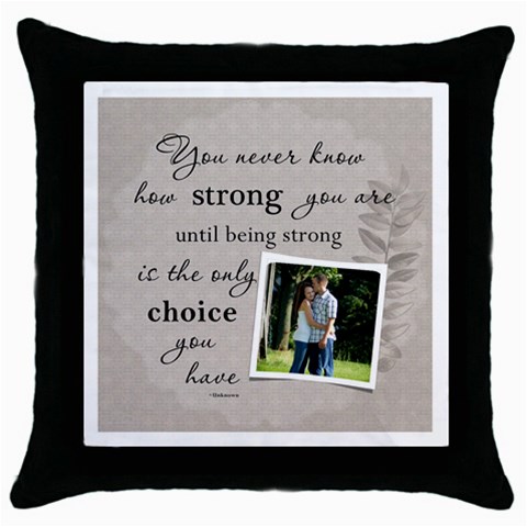 Strong Throw Pillow Case By Lil Front