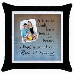 Home and Love Throw Pillow Case - Throw Pillow Case (Black)