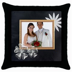 wedding - Throw Pillow Case (Black)