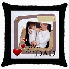 dad (5 styles) - Throw Pillow Case (Black)