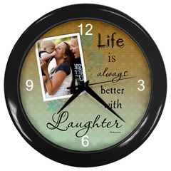 Laughter Wall Clock - Wall Clock (Black)