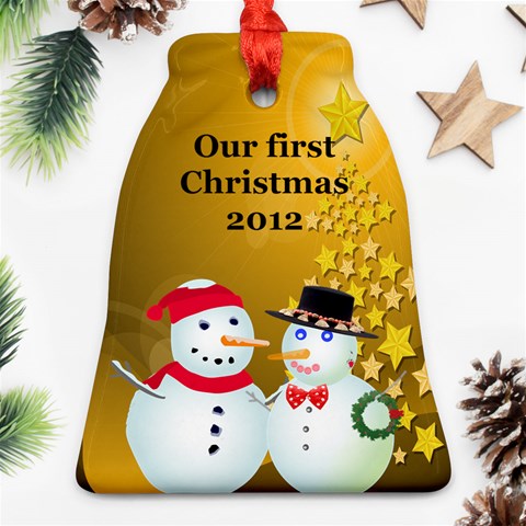 Our First Christmas Bell Ornament (2 Sides) By Kim Blair Front
