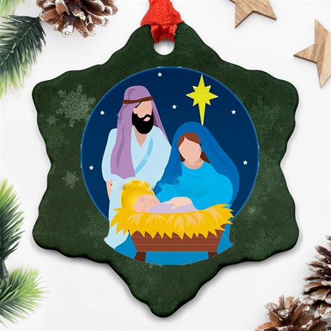 Nativity Snowflake Ornament (2 Sides) By Kim Blair Front
