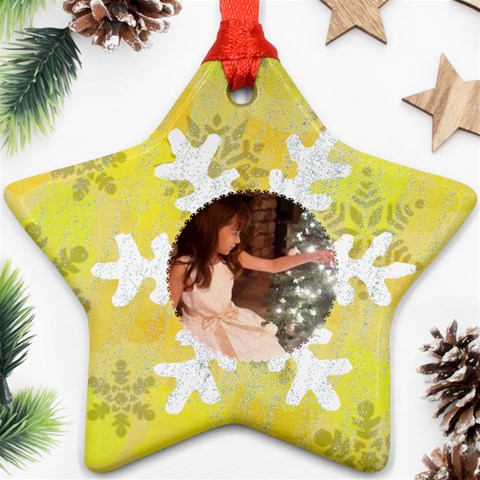 Snowflake Glitter Star Ornament (two Sides) By Kim Blair Front
