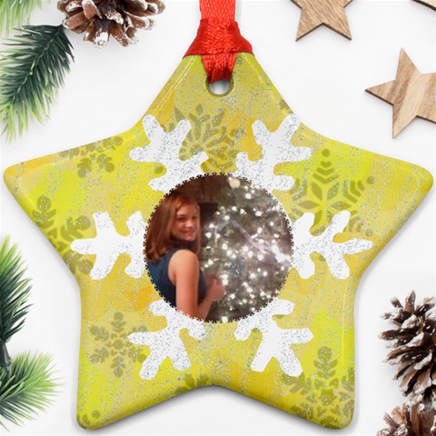 Snowflake Glitter Star Ornament (two Sides) By Kim Blair Back